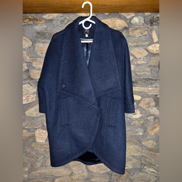 The Limited Jackets & Blazers - LTD Dark Blue Women's wool cocoon Coat